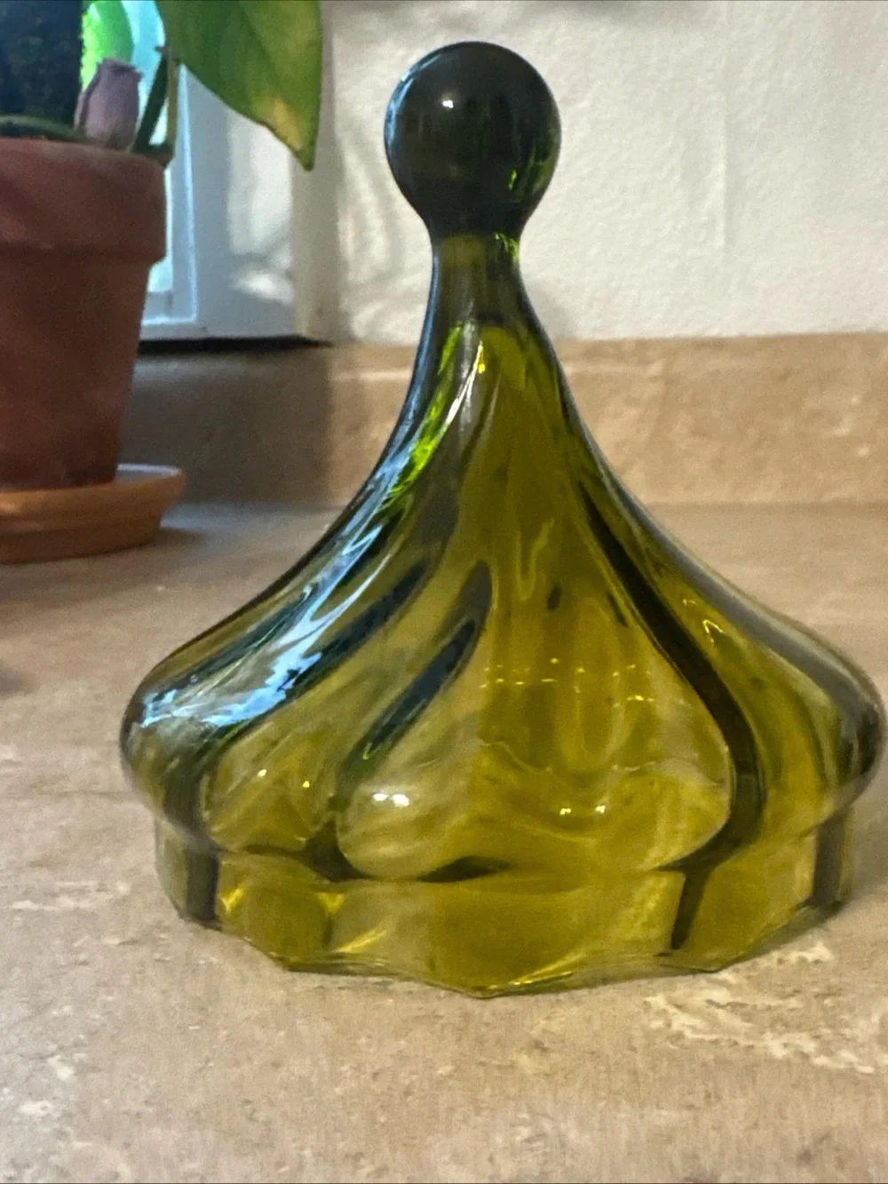 vintage Mid-Century Modern Empoli Italian art glass Circus Tent Candy Dish MCM